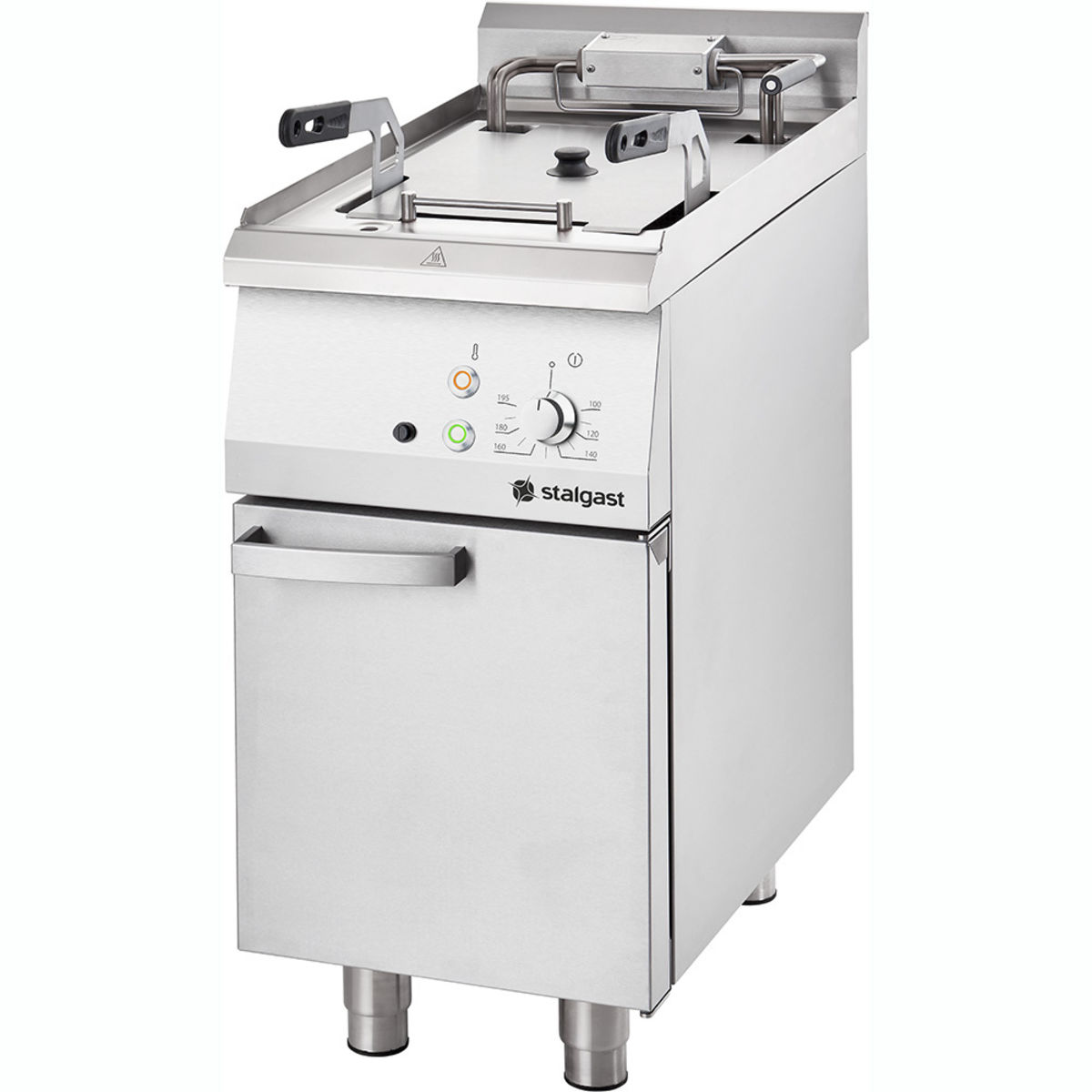 Stalgast Edelstahl Elektro-Fritteuse, 15 Liter Einzelbecken, Serie 700 ND; 15 l, 40x70x85 cm (BxTxH); silber