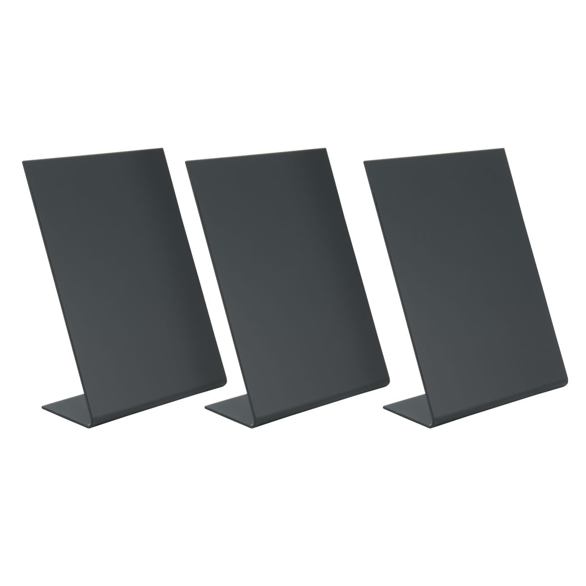 Set di 3 Lavagne da Tavolo A5 - Nero - Forma a L Securit; 10x14 cm (LxH); nero