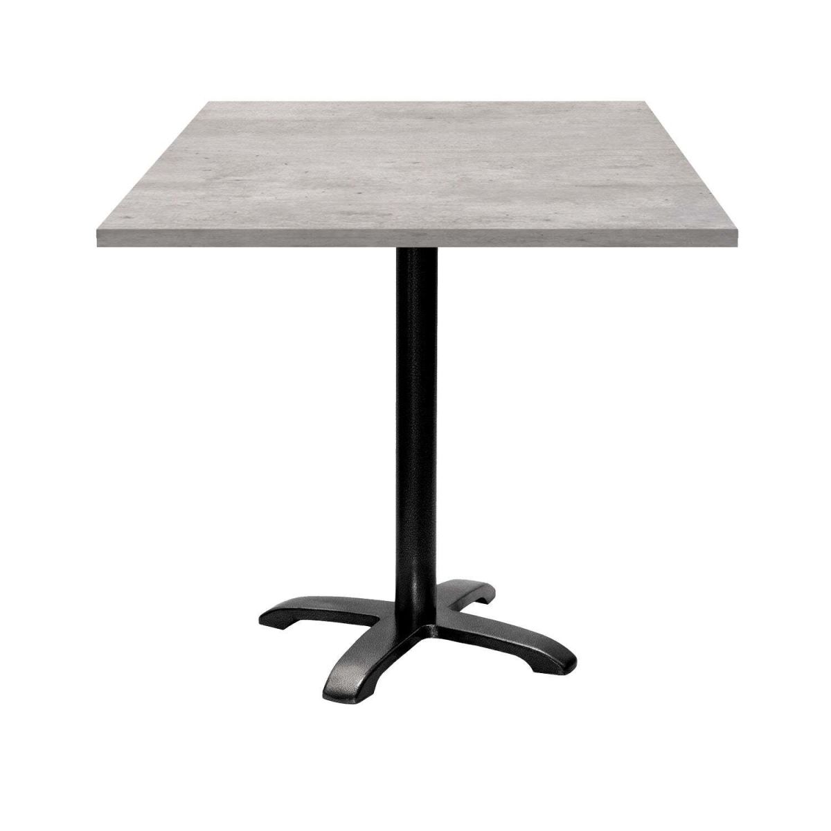 RestooTab Tisch Bazila quadratisch - Dekor Stein 70x70x74 cm (LxBxH); Platte grau/beton, Gestell schwarz; quadratisch