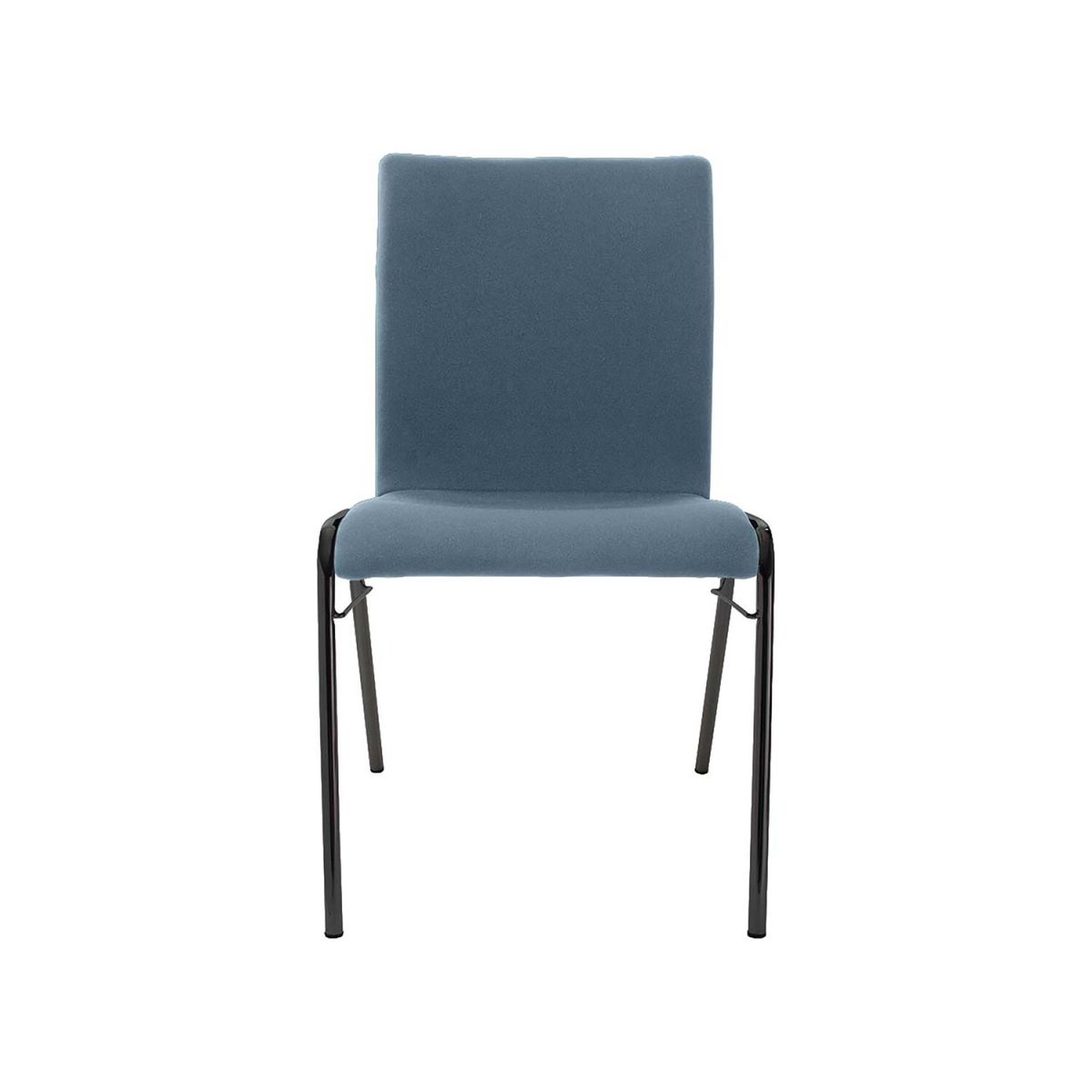 BMV Besucherstuhl 'A45' Buche, Gestell schwarz, Steg, Vollpolster 50x86x54 cm (BxTxH); Sitz graublau, Gestell schwarz