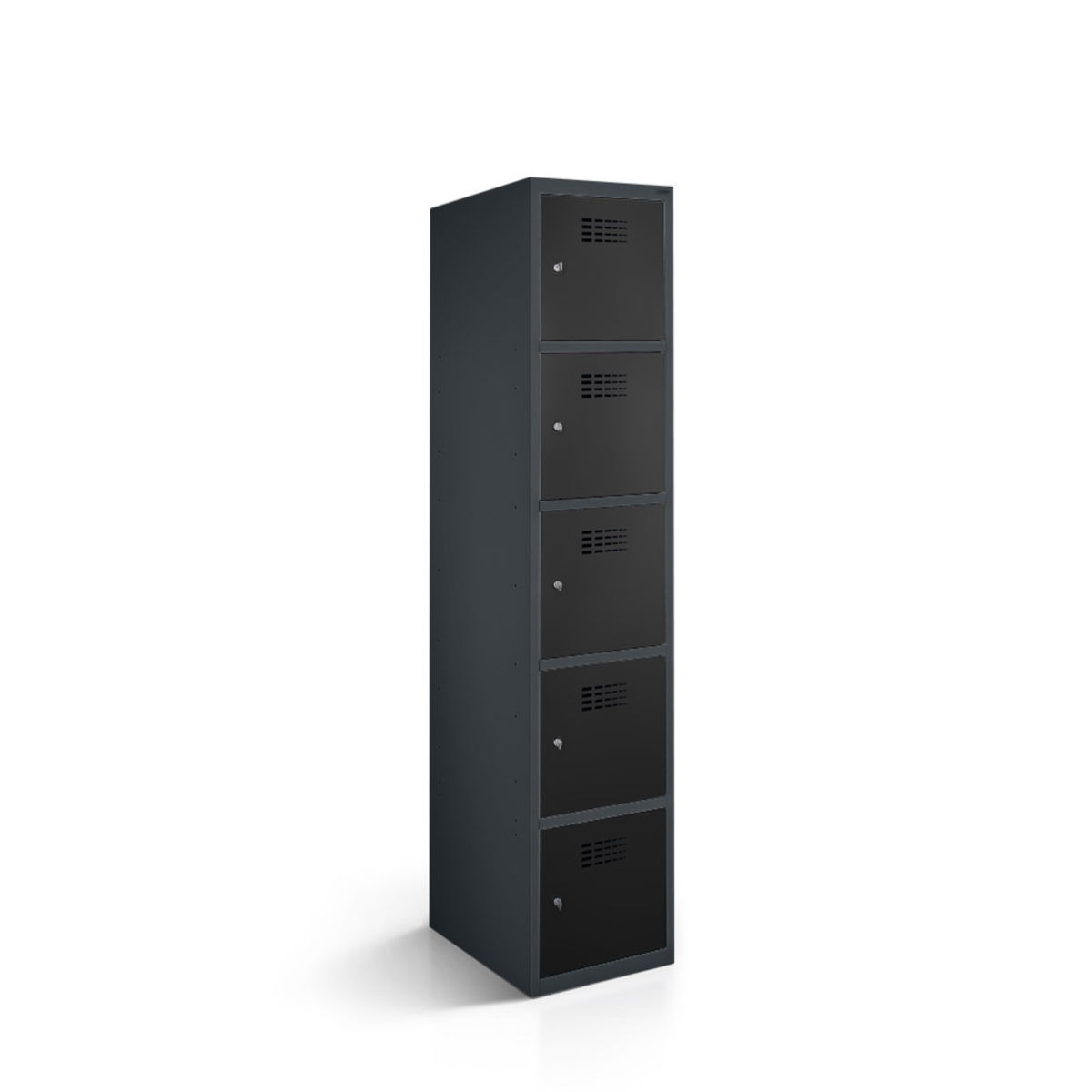 rotstahl Fächerschrank 5 Fächer mit anthrazitgrauem Korpus 40x50x180 cm (BxTxH); schwarz