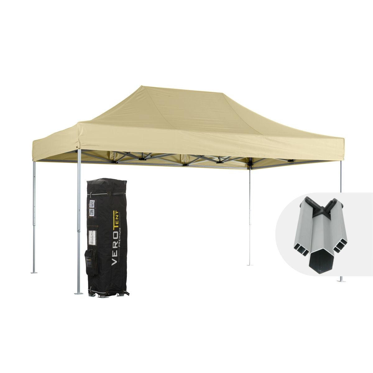 VeroTENT VeroTENT Faltpavillon 3x4,5m Starter mit Dach 300x450x330 cm (LxBxH); beige