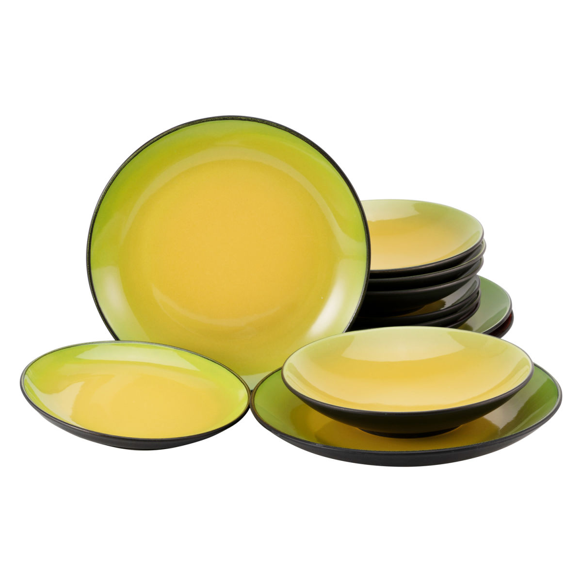 CreaTable Hot Green - Tellerset 12-tlg grün
