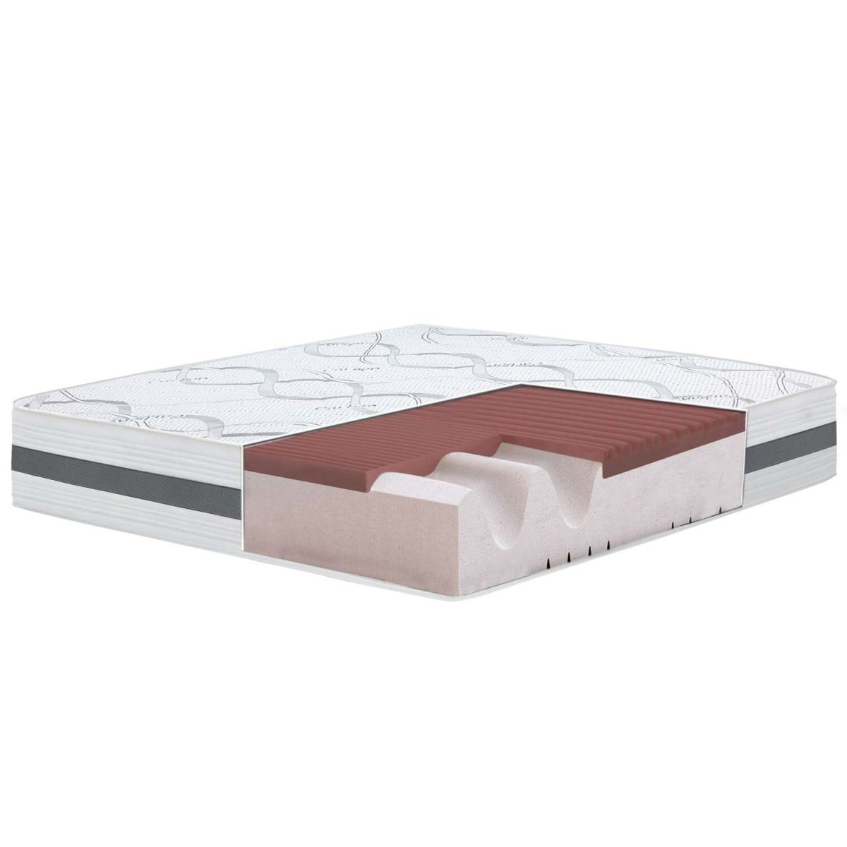 The White Stone Einzelmatratze Memory Foam Höhe 27 cm 180x200x27 cm (BxLxH); weiß; H3-fest