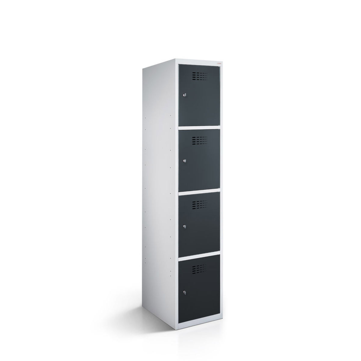 rotstahl Fächerschrank 4 Fächer mit lichtgrauem Korpus 40x50x180 cm (BxTxH); anthrazit