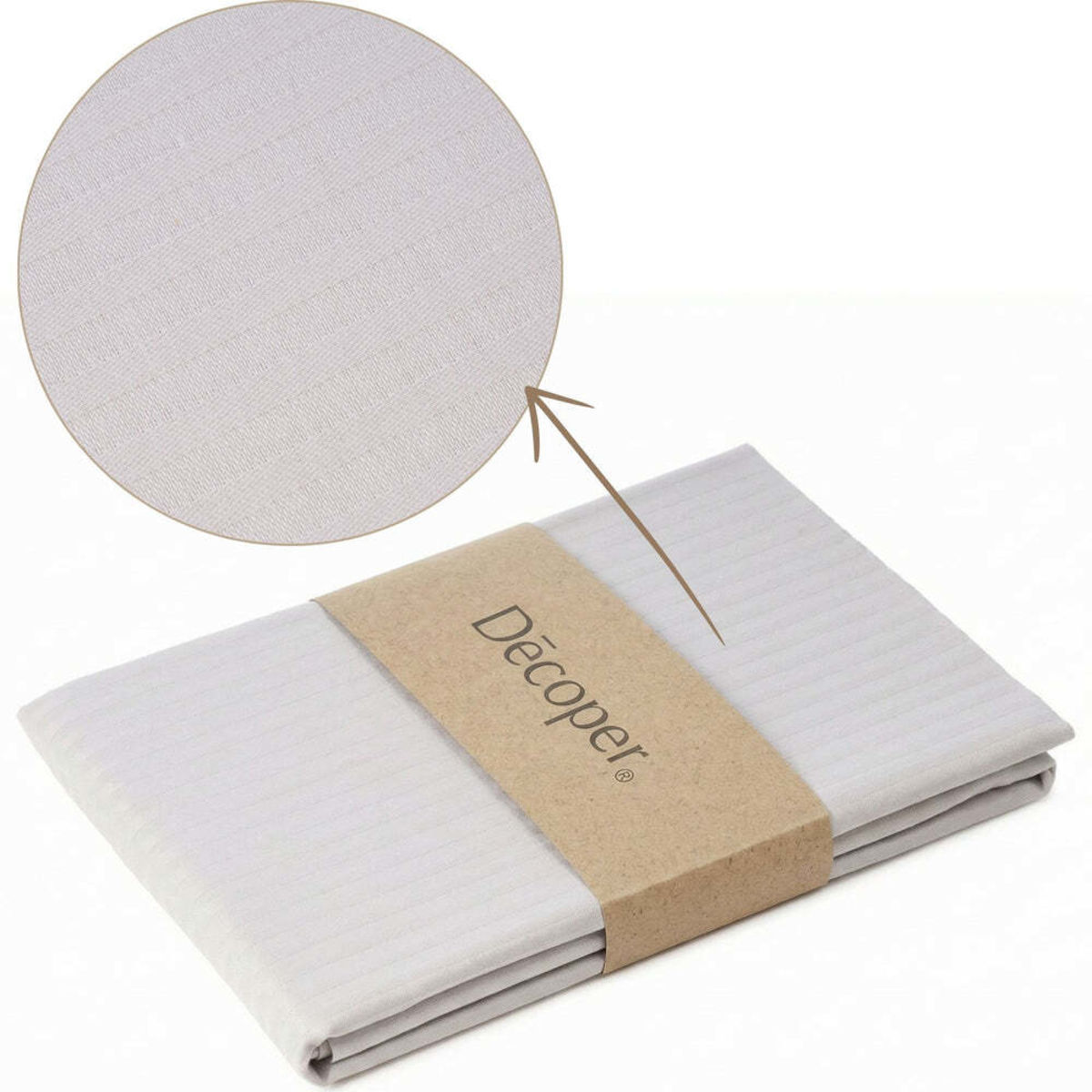 Decoper Streifsatin Bettwäsche Set; 135x200 cm (BxL), 60x80 cm (LxB); silber
