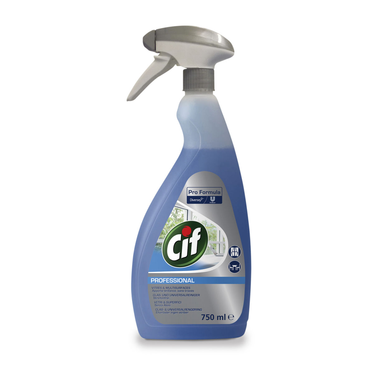 Diversey Cif Professional Glas- und Universalreiniger, Glas- und Flächenreiniger 4.5 l, 0.75 l; blau; 6 Stück / Pack