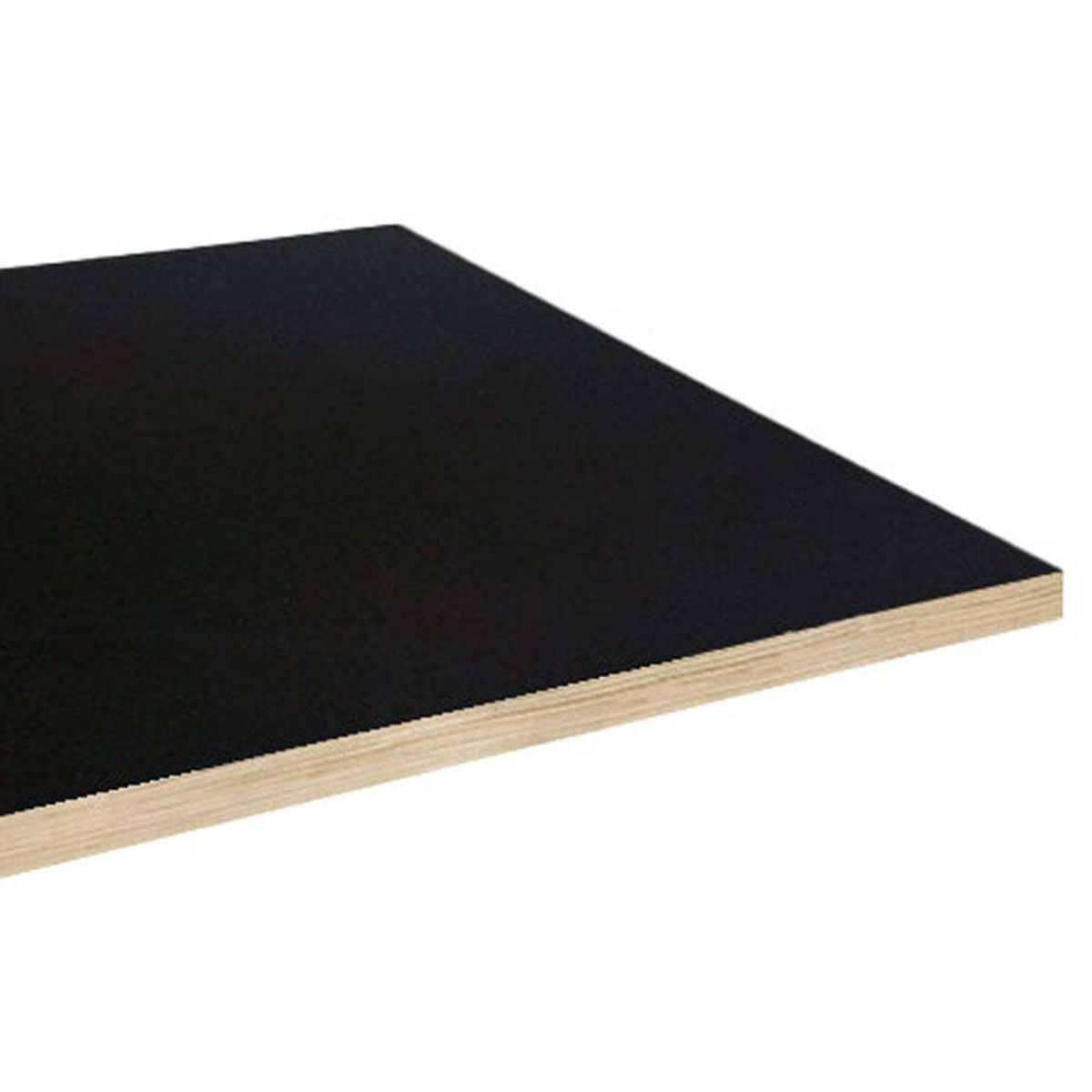 Piano tavolo rettangolare, bordi effetto legno RestooTab; 120x70 cm (LxL); nero; rettangolare