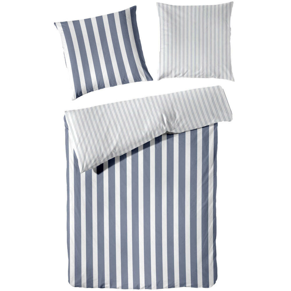 Decoper Perkal Bettwäsche Set; 200x200 cm (BxL), 80x80 cm (LxB); blau