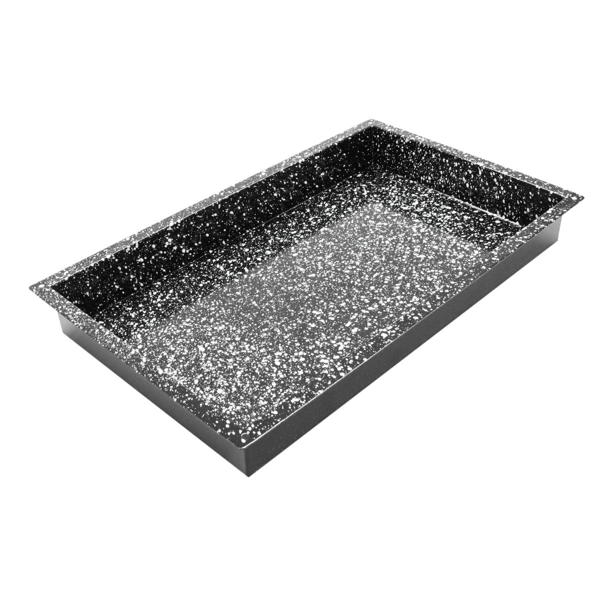 Schneider Backblech GN 1/1, Granit-Emaille GN 1/1, 53x32.5x6 cm (LxBxH); schwarz/weiß; rechteckig
