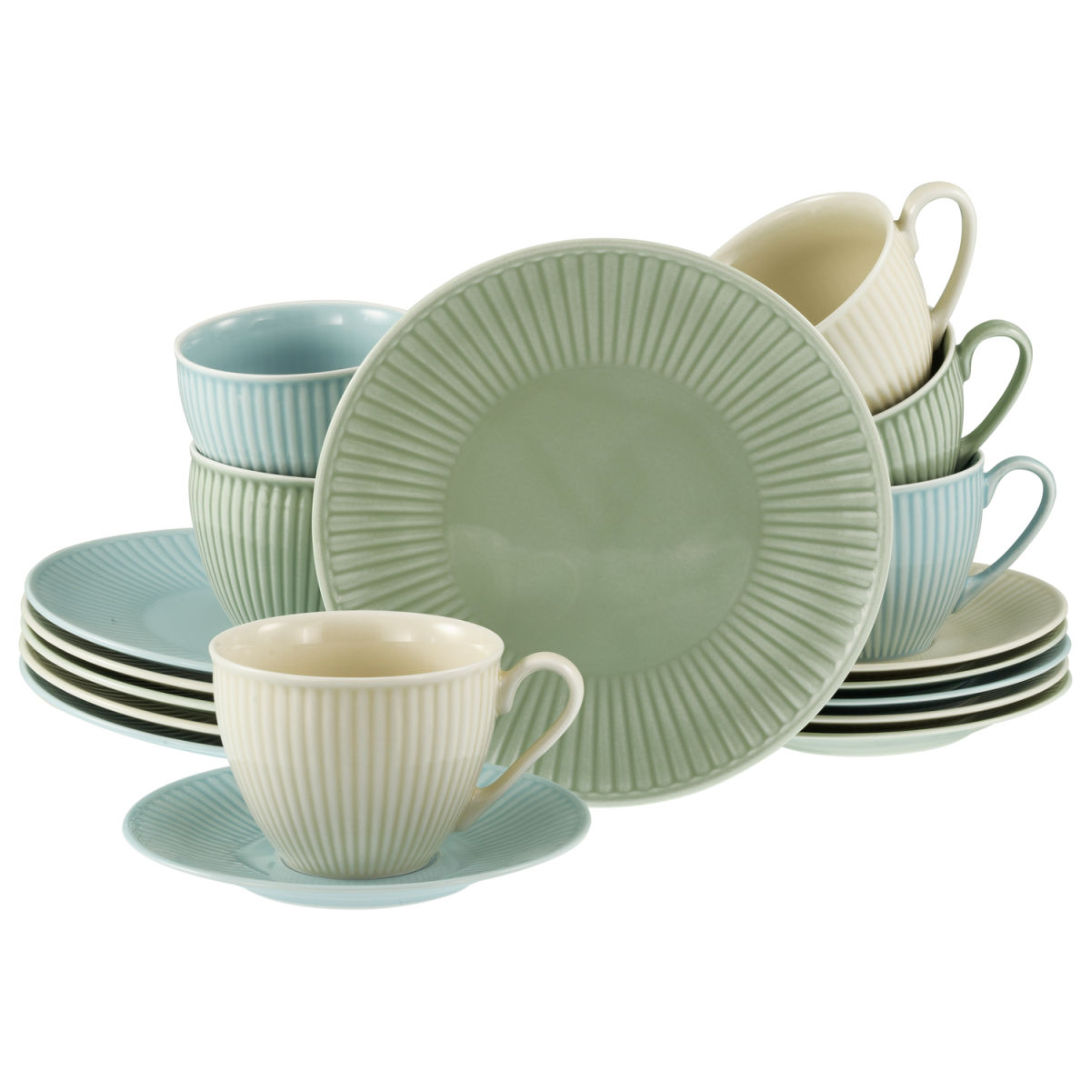 CreaTable Valencia pastell - Kaffeeservice 18-tlg mehrfarbig