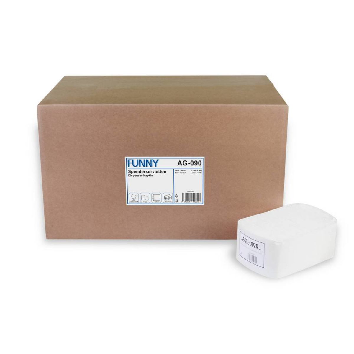 Plock Spenderservietten Novafold, 1-lagig, hochweiß 30x33 cm (BxL); weiß; 6000 Stück / Pack