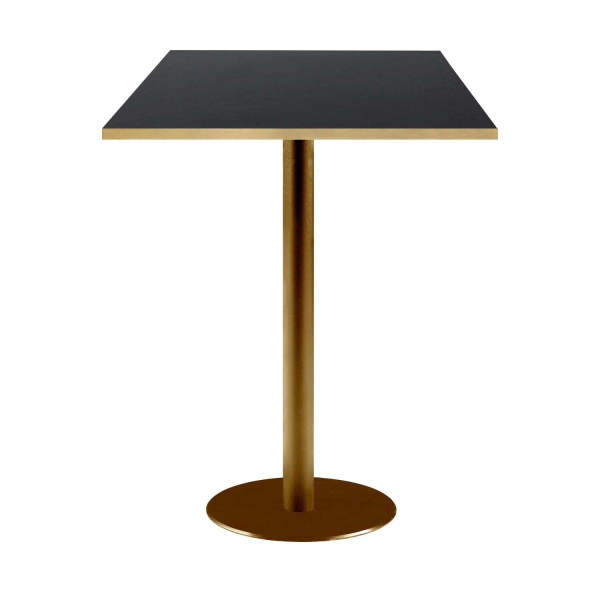 RestooTab Stehtisch Rome quadratisch Gestell goldmetallic - Kanten messing 60x60x113 cm (LxBxH); Platte schwarz/messing, Gestell messing; quadratisch