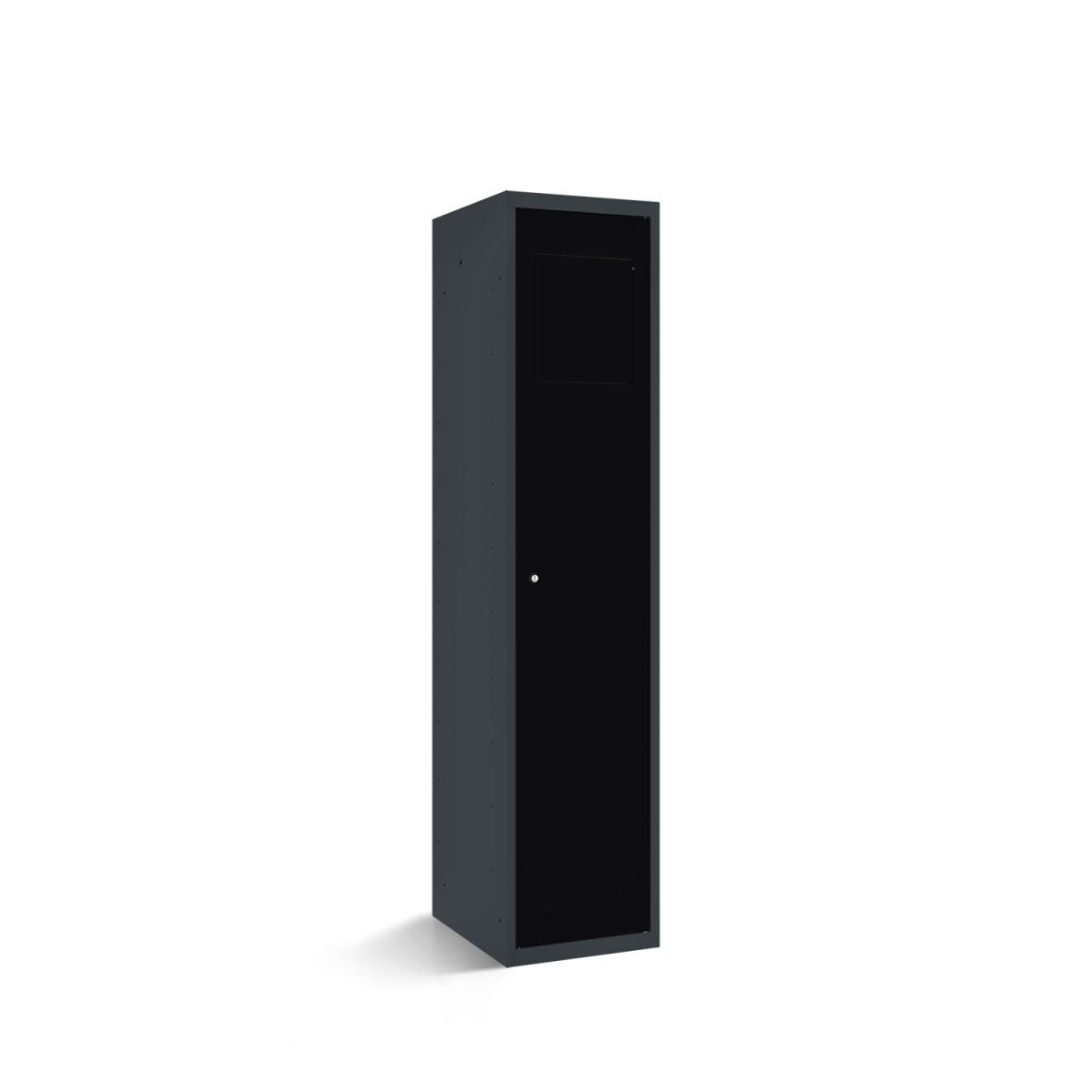 rotstahl Wäschesammelschrank mit Einwurfklappe mit anthrazitgrauem Korpus 40x50x180 cm (BxTxH); schwarz
