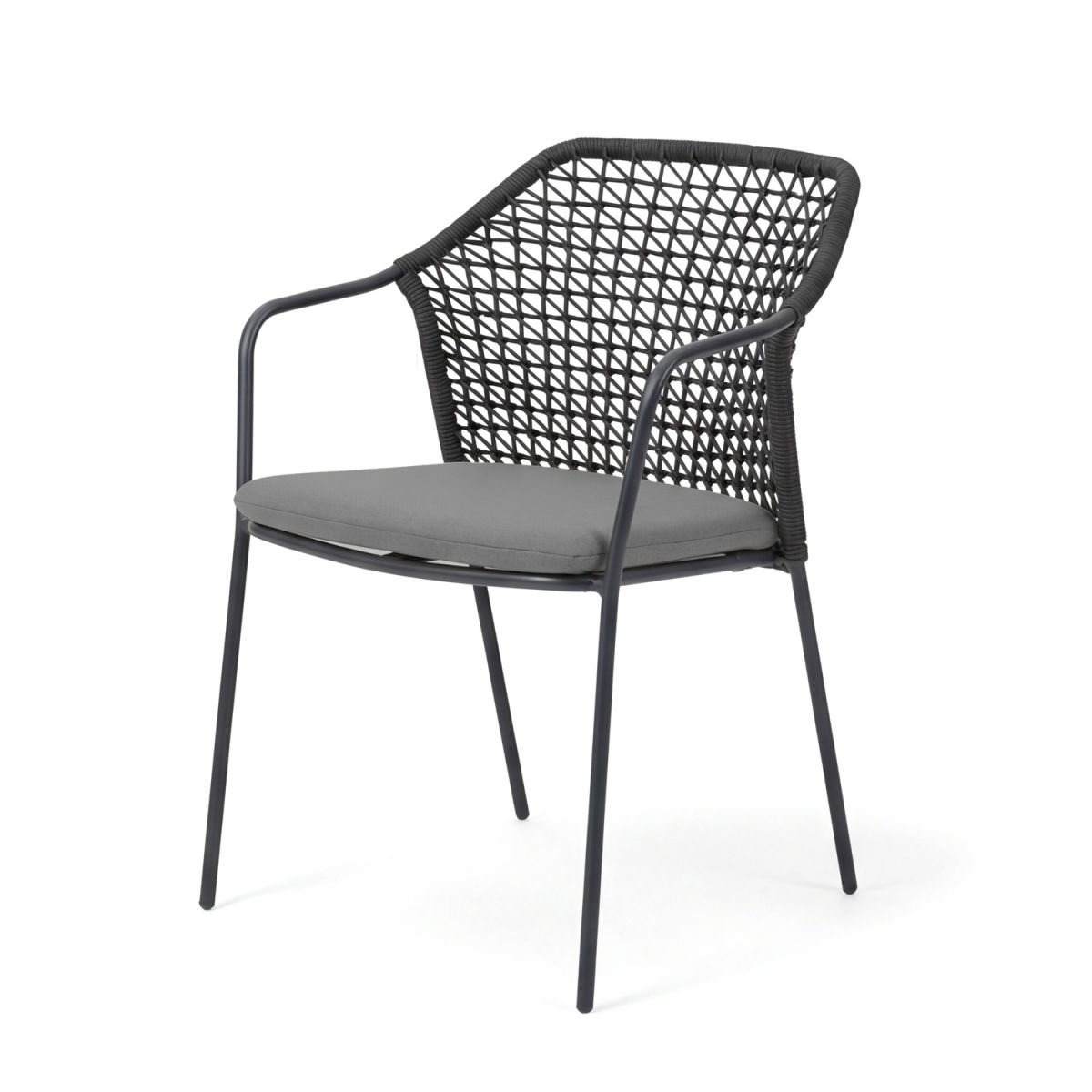 Barths Stuhl Burano mit Armlehne 58.5x60x83.5 cm (BxTxH); anthrazit; 4 Stück / Pack