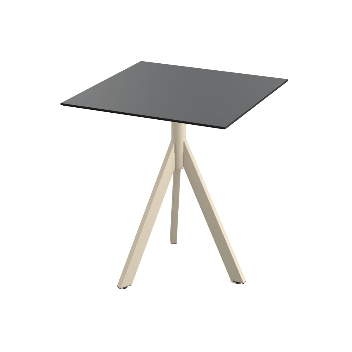 Feros Infinity Tripod Terrassentisch frame + HPL 70x70 cm 70x70x74 cm (LxBxH); sand/schwarz; quadratisch