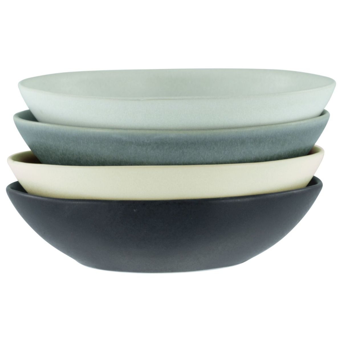 CreaTable PIETRA - Suppenteller 4-tlg 600 ml, 20.5x16.5x5.2 cm (LxBxH); mehrfarbig; organisch; 4 Stück / Pack