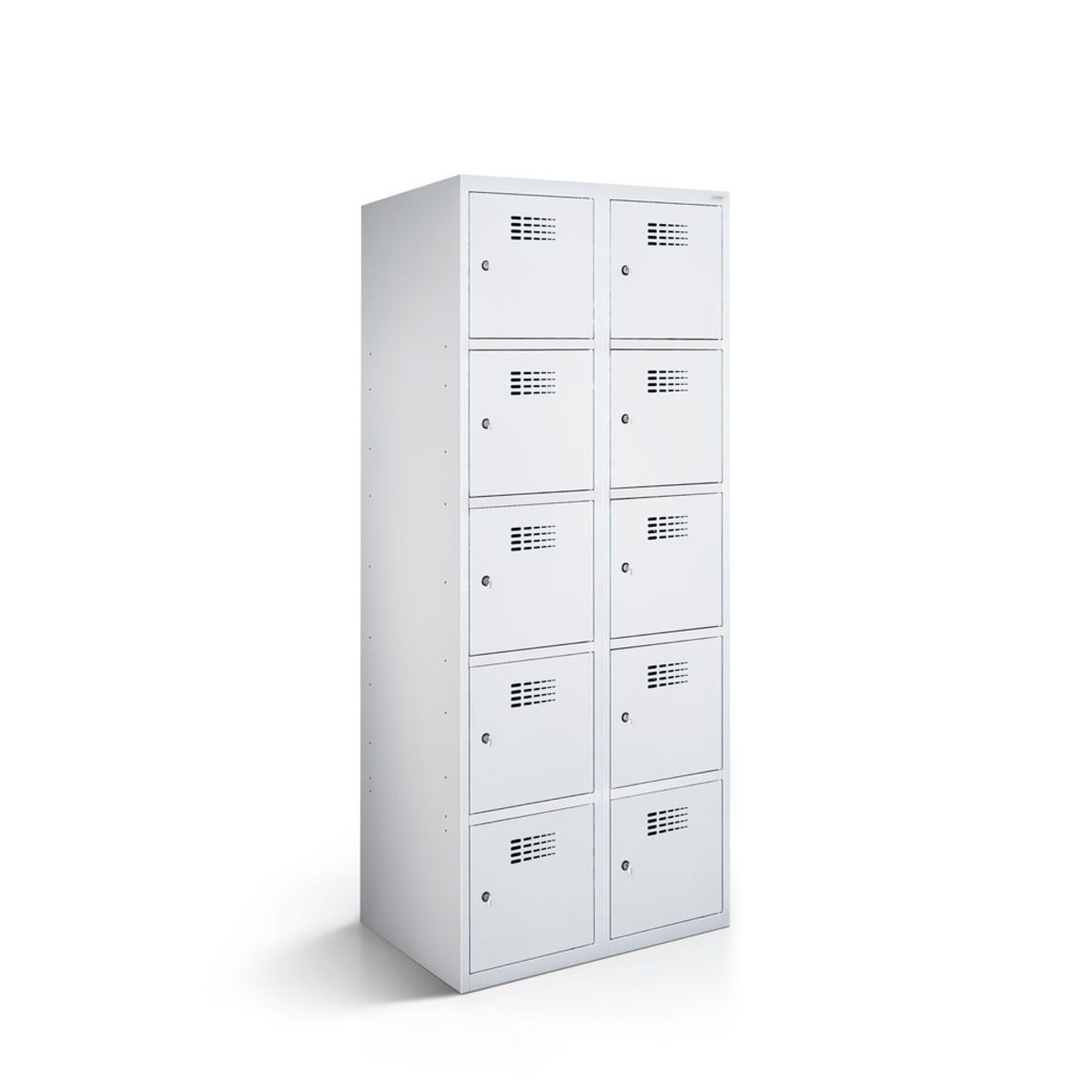 rotstahl Fächerschrank 10 Fächer mit lichtgrauem Korpus 80x50x180 cm (BxTxH); hellgrau