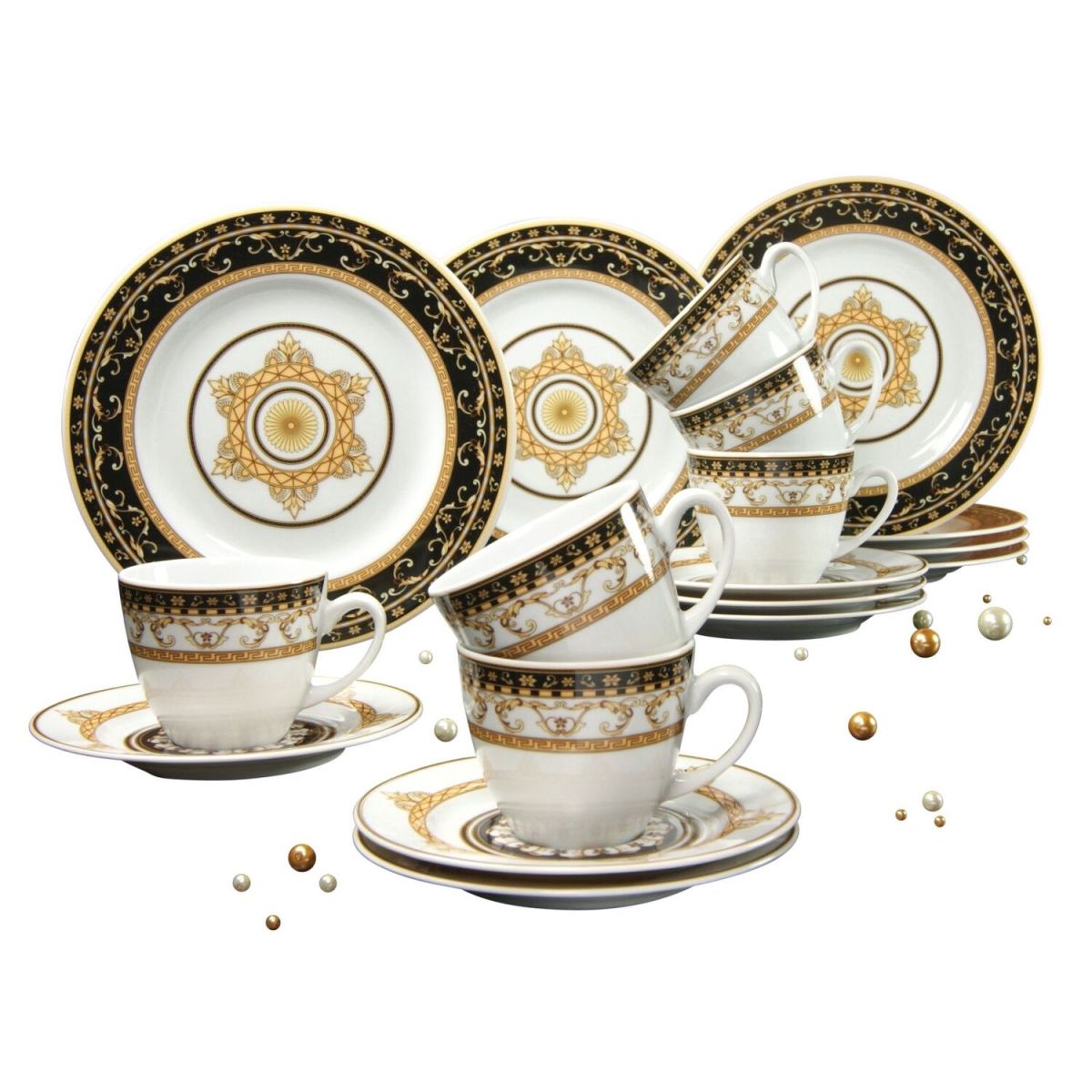 CreaTable Majestosa schwarz - Kaffeeservice 18tlg schwarz