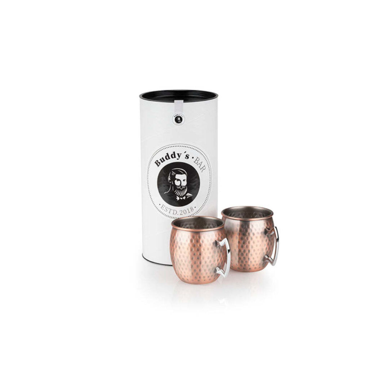 Buddy’s Bar Becher -MOSCOW MULE-, 2er-Set, Edelstahl gehämmert; 500 ml, 8.9x9.5 cm (ØxH); kupfer/edelstahl; 2 Stück / Pack
