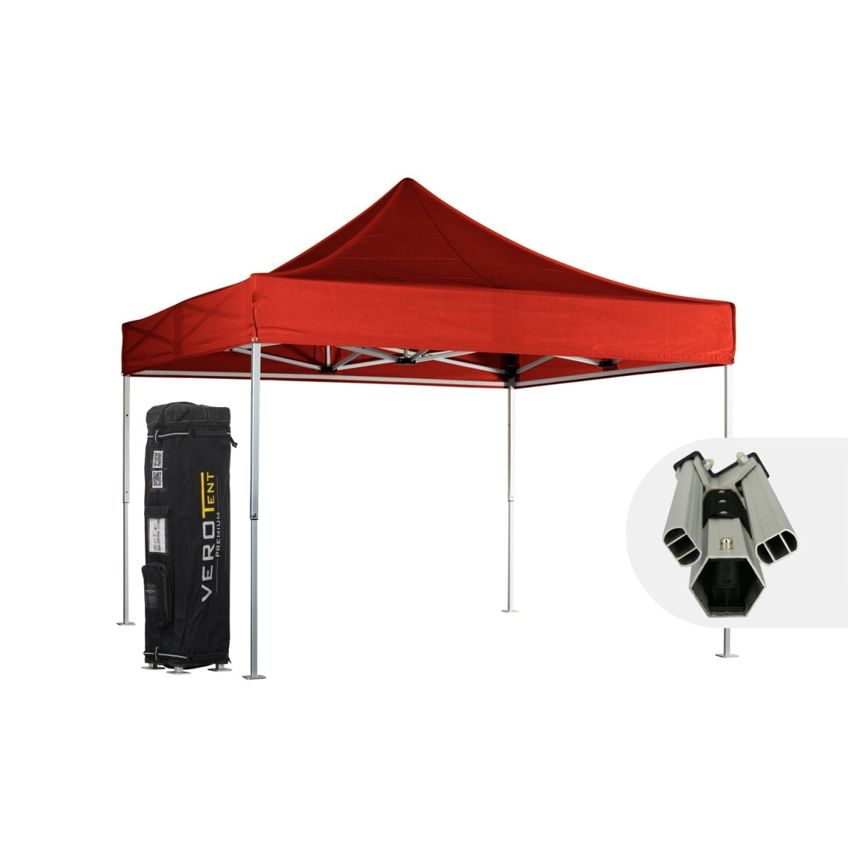 VeroTENT VeroTENT Faltpavillon 4x4m Luxea mit Dach 400x400x400 cm (LxBxH); rot