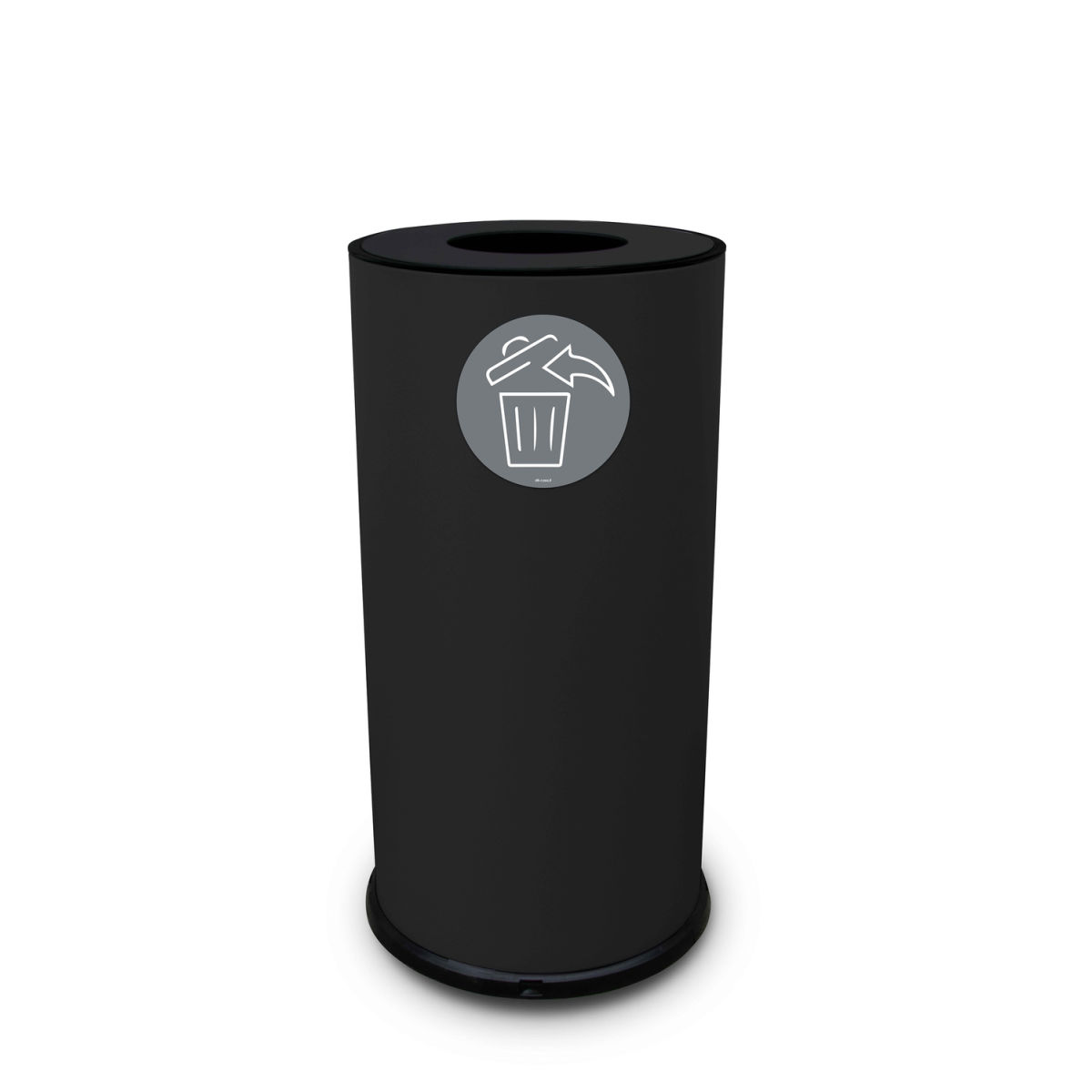 STIL CASA Stil Casa Recyclingbehälter, Ø 35 x H. 72 cm, Stahl lackiert, ein Fach, magnetisches Piktogramm, 70 Liter, schwarz. 68 l, 35x35x35x72 cm (LxBxØxH); schwarz