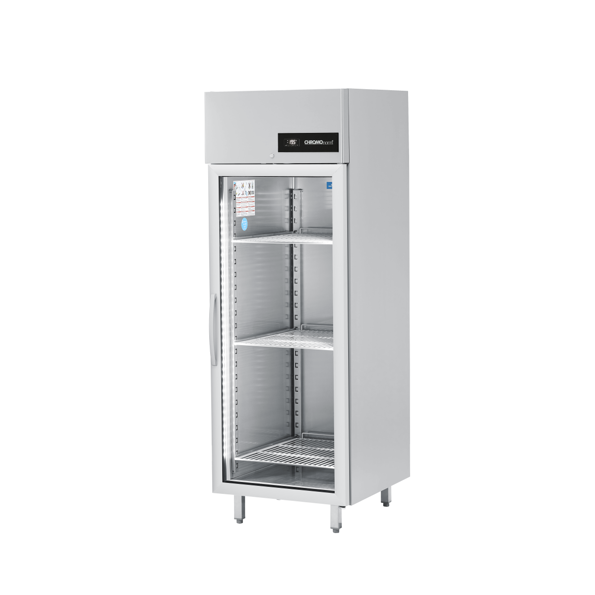 CHROMOnorm Nova - Kühlschrank BR 1300 GN 2/1, Glastür, Steckerfertig 69.5x81 cm (BxT); grau