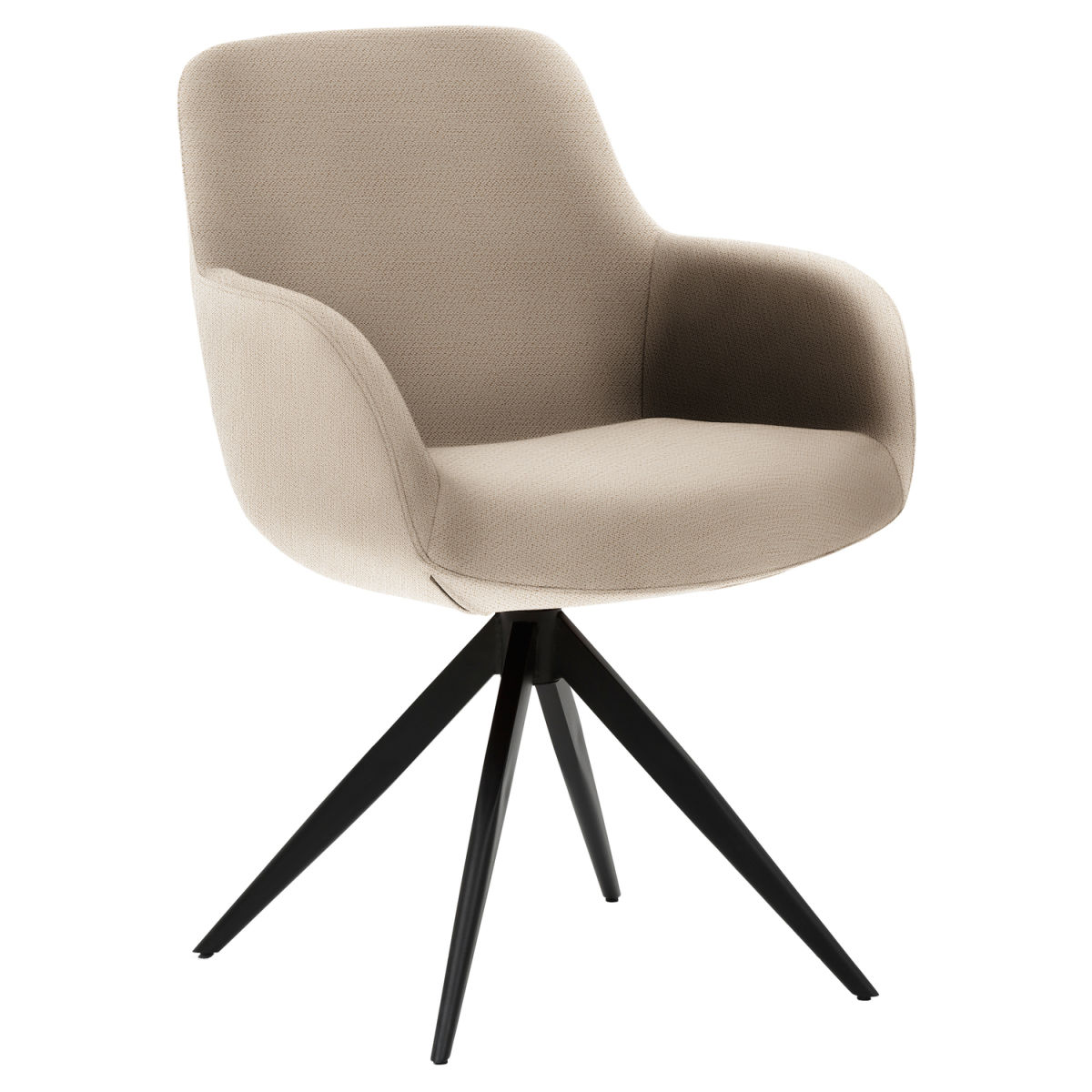 Mayer Sitzmöbel Gepolsterter Sessel mit 360 Drehfunktion 60x61x85 cm (BxTxH); Sitz sand, Gestell schwarz