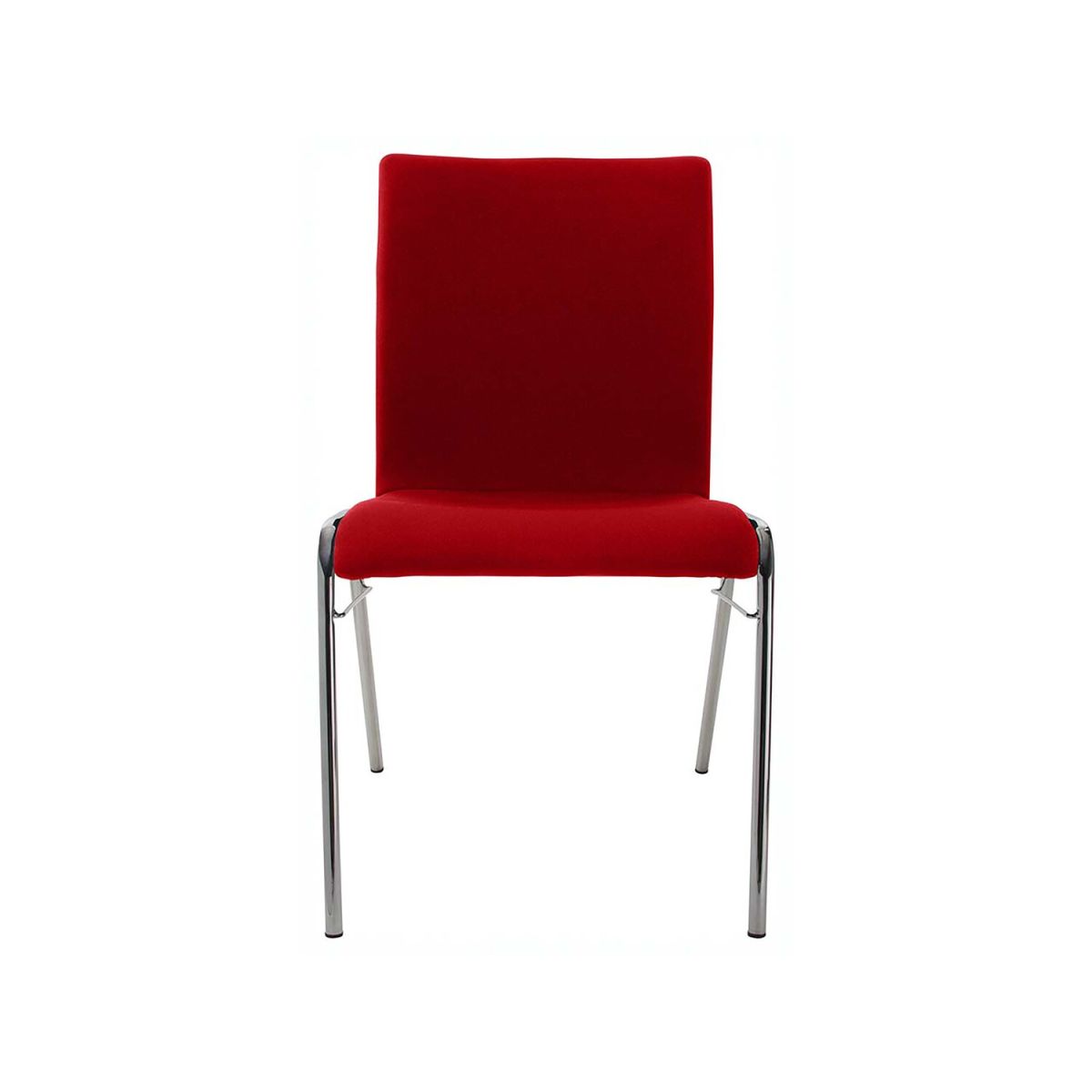BMV Besucherstuhl 'A45' Buche, Gestell verchromt, Steg, Vollpolster 50x86x54 cm (BxTxH); Sitz rot, Gestell silber