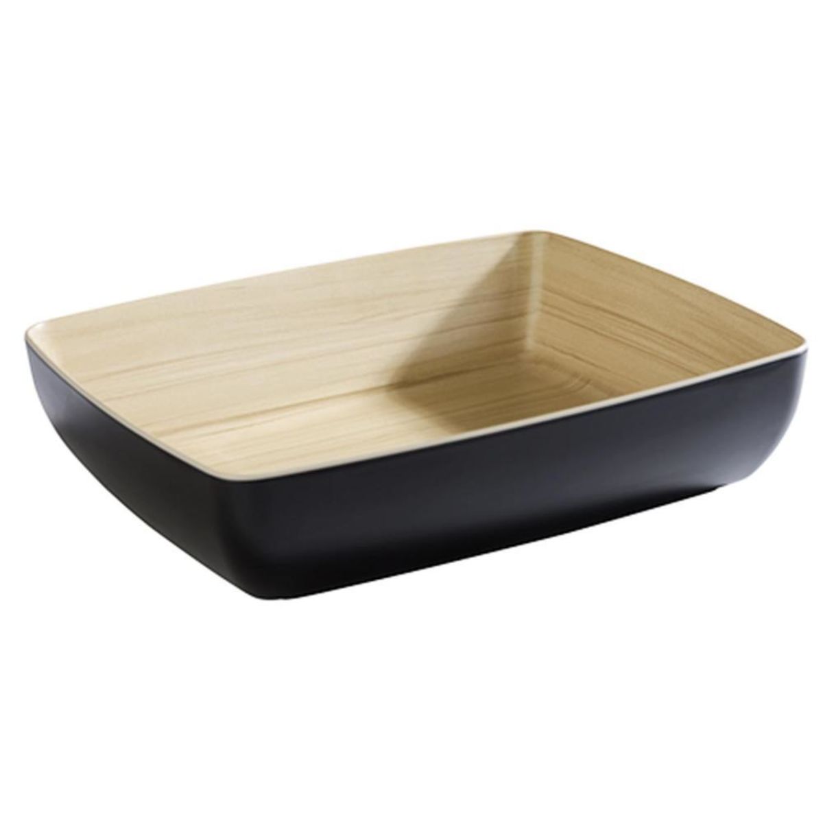 Insalatiera per buffet Frida APS; Misura GN 1/2, 4000 ml, 32.5x26.5x7.5 cm (LxLxH); nero/beige melange; rettangolare