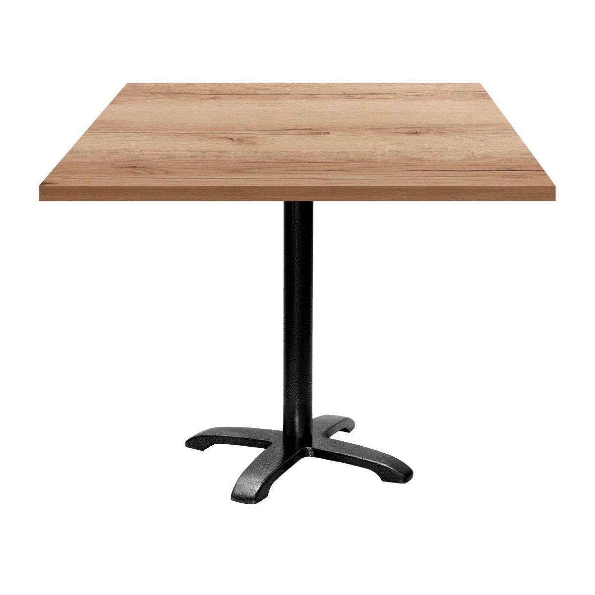 RestooTab Tisch Bazila quadratisch - Dekor Holz 90x90x74 cm (LxBxH); Platte eiche/natur, Gestell schwarz; quadratisch
