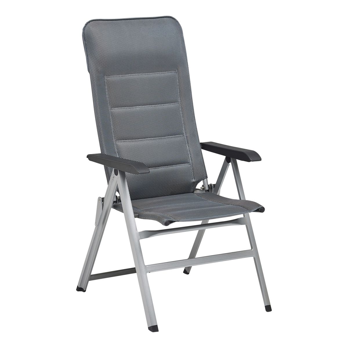 KETTLER Klappsessel SLIGHT; 60x70x120 cm (BxTxH); Sitz grau, Gestell silber