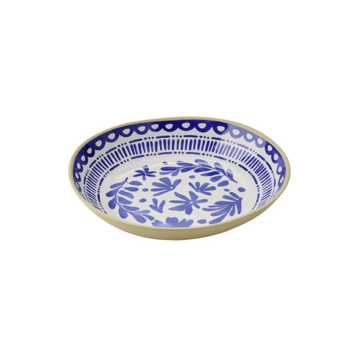 APS Schale -FLORYN-; 2400 ml, 33x33x6 cm (LxBxH); weiß/beige/blau