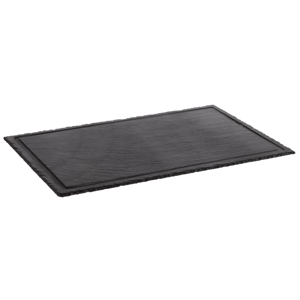 APS Naturschieferplatte MORRA, eckig 58x38x1 cm (LxBxH); schwarz; rechteckig
