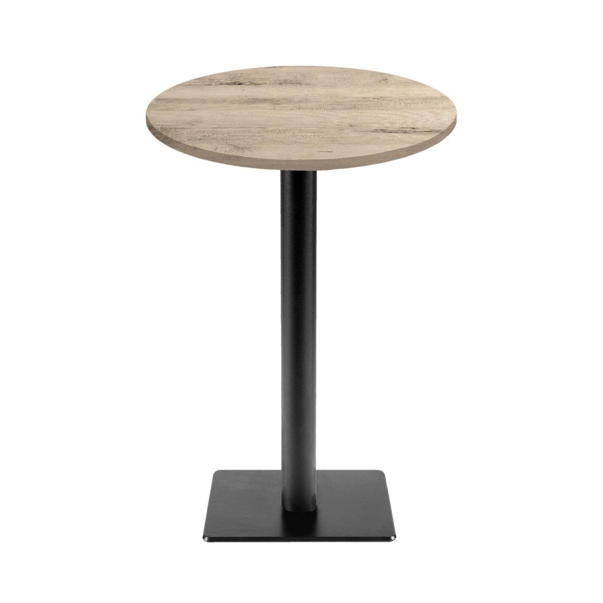 Tavolo alto Milano-T rotondo - laminato legno & tinta unita RestooTab; 113x60 cm (HxØ); quercia/naturale; rotonda