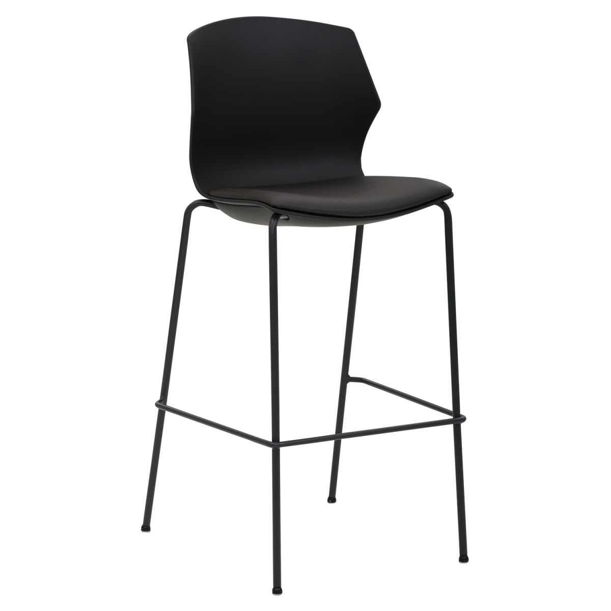 Mayer Sitzmöbel Kantinenhocker gepolstert (2 Stück) 52x57x110 cm (BxTxH); Sitz anthrazit, Gestell anthrazit; 2 Stück / Pack
