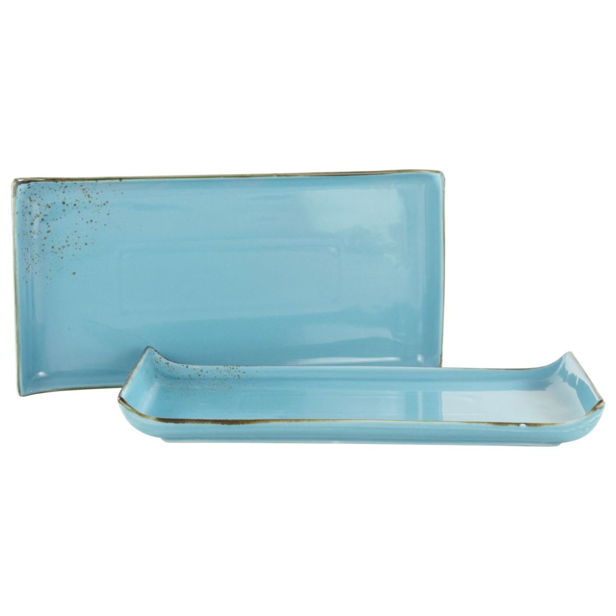 Collezione Natura - Piatto da barbecue da 2 pezzi CreaTable; 33x16.5x3.5 cm (LxLxH); blu; rettangolare; 2 pz. / Pacco