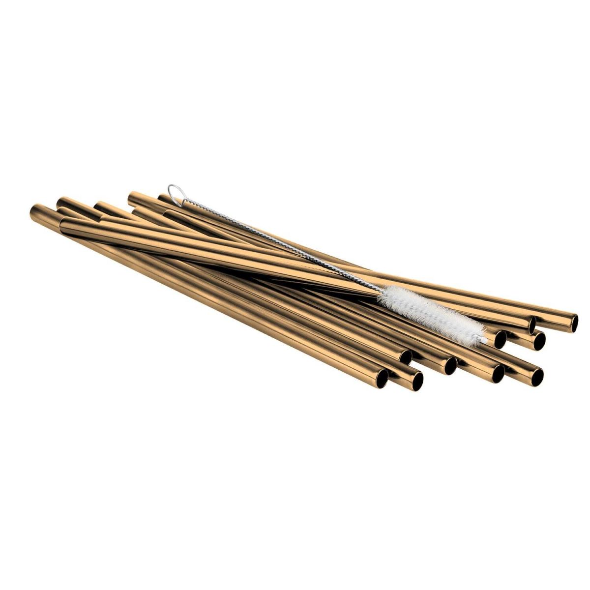 Buddy’s Bar Trinkhalme 11er Set, Edelstahl; 0.8 cm (L); gold