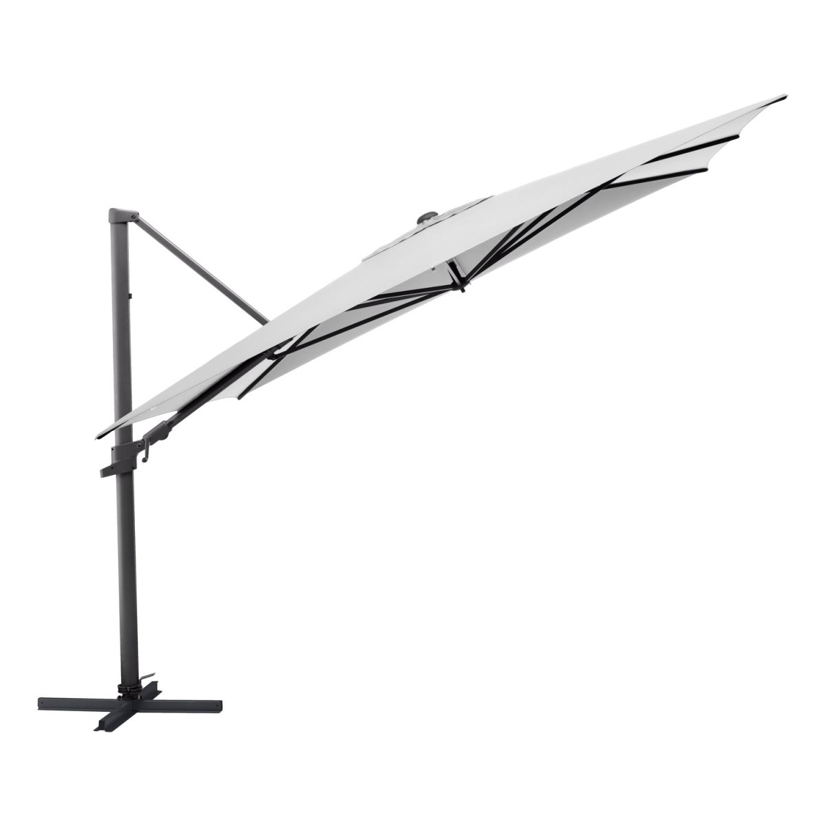 KETTLER Schirm UPF 50+ EASY FLEX , mit PU-Beschichtung 300x300x260 cm (LxBxH); hellgrau; Gestell anthrazit; quadratisch; 3 Stück / Pack