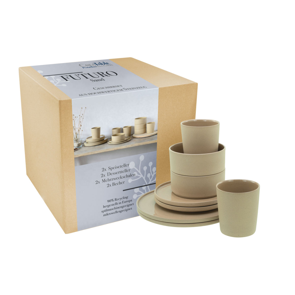 CreaTable Futuro - Kombiservice 8-tlg sand