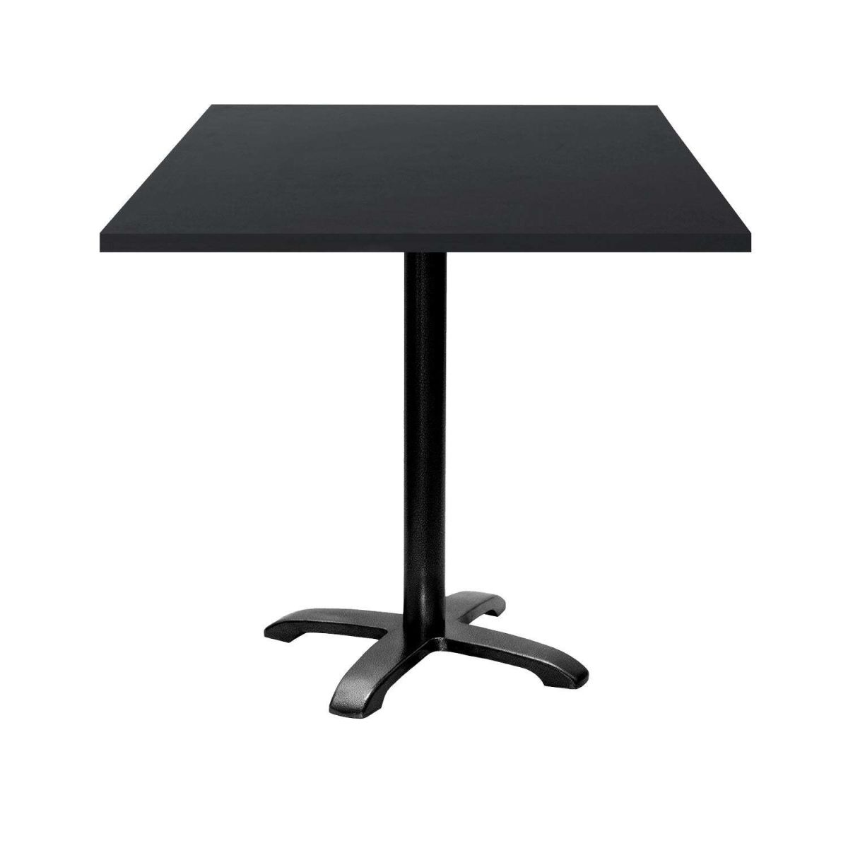 RestooTab Tisch Bazila quadratisch - Dekor Uni 70x70x74 cm (LxBxH); Platte schwarz, Gestell schwarz; quadratisch