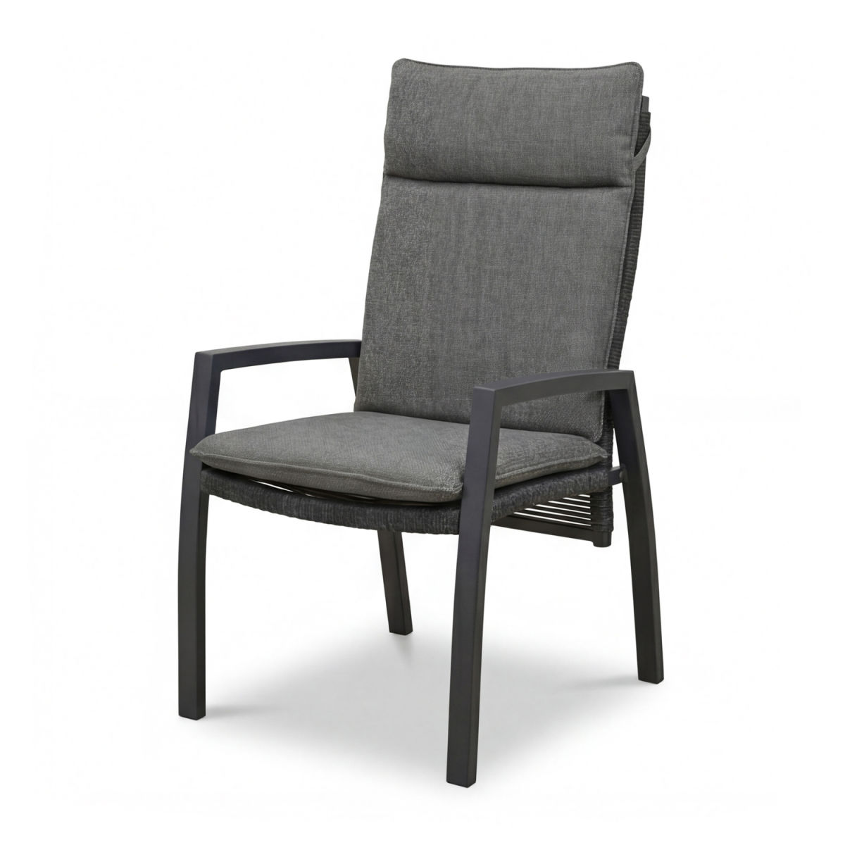 Sedia reclinabile da esterno Palazzo con schienale in corda Barths; 61x56.5x107 cm (LxPxH); antracite; 2 pz. / Pacco