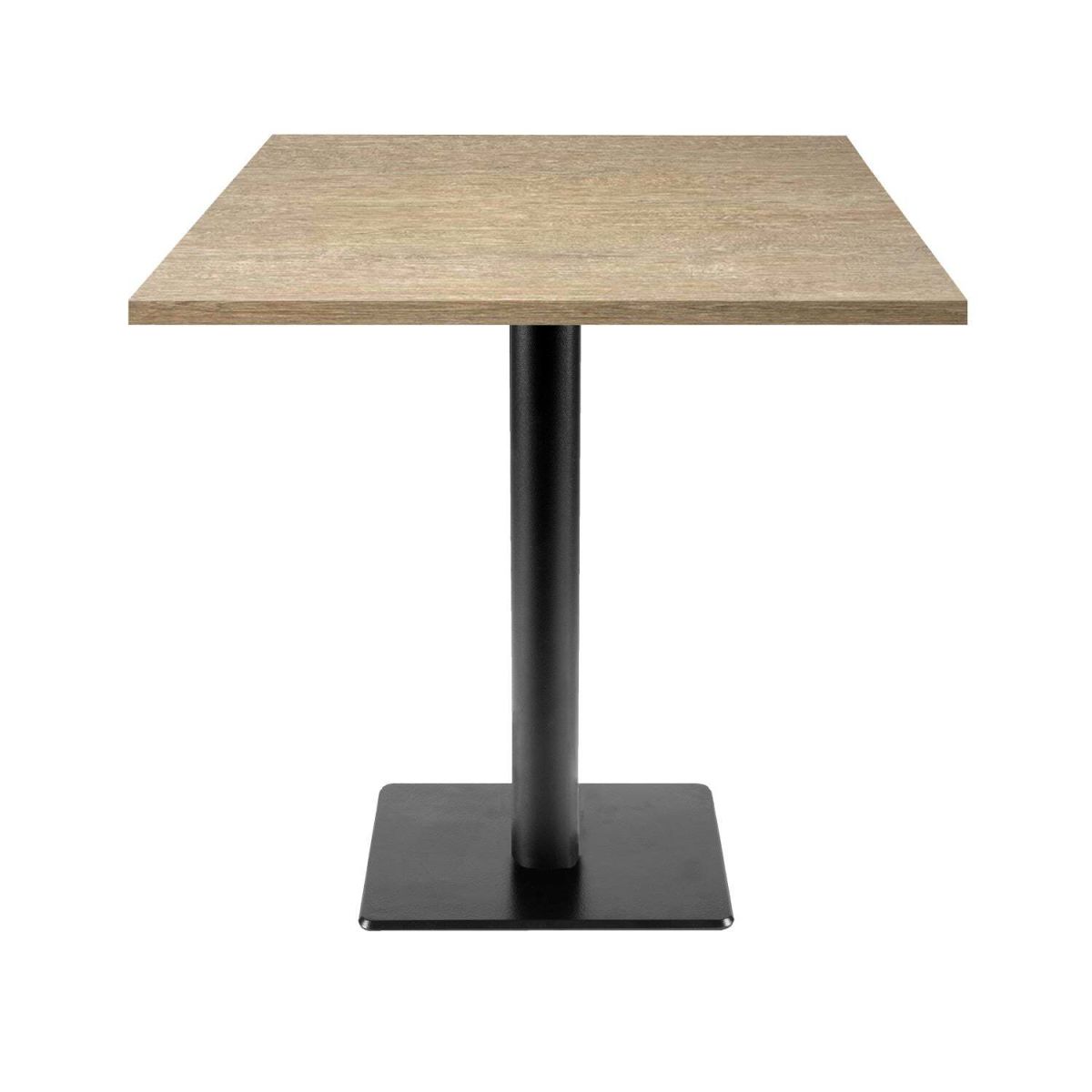 Tavolo Milano-T quadrato - laminato legno & tinta unita RestooTab; 70x70x75 cm (LxLxH); quercia/marrone chiaro; quadrata