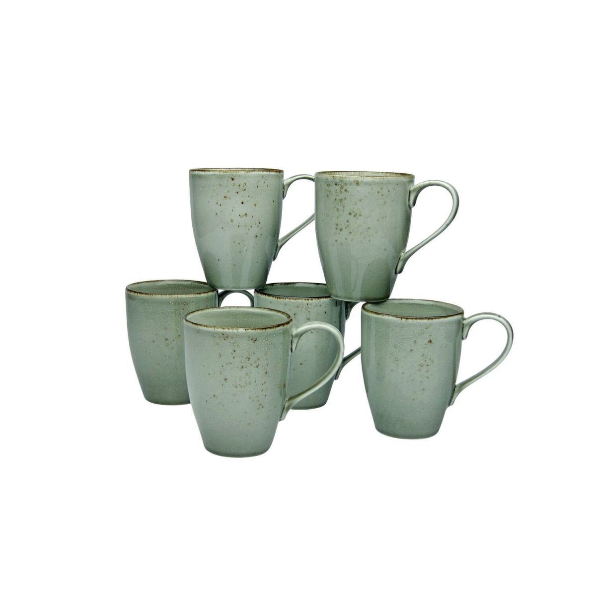 CreaTable Nature Collection - Kaffeebecher 6-tlg 300 ml, 8.5x11 cm (ØxH); steingrau; rund; 6 Stück / Pack