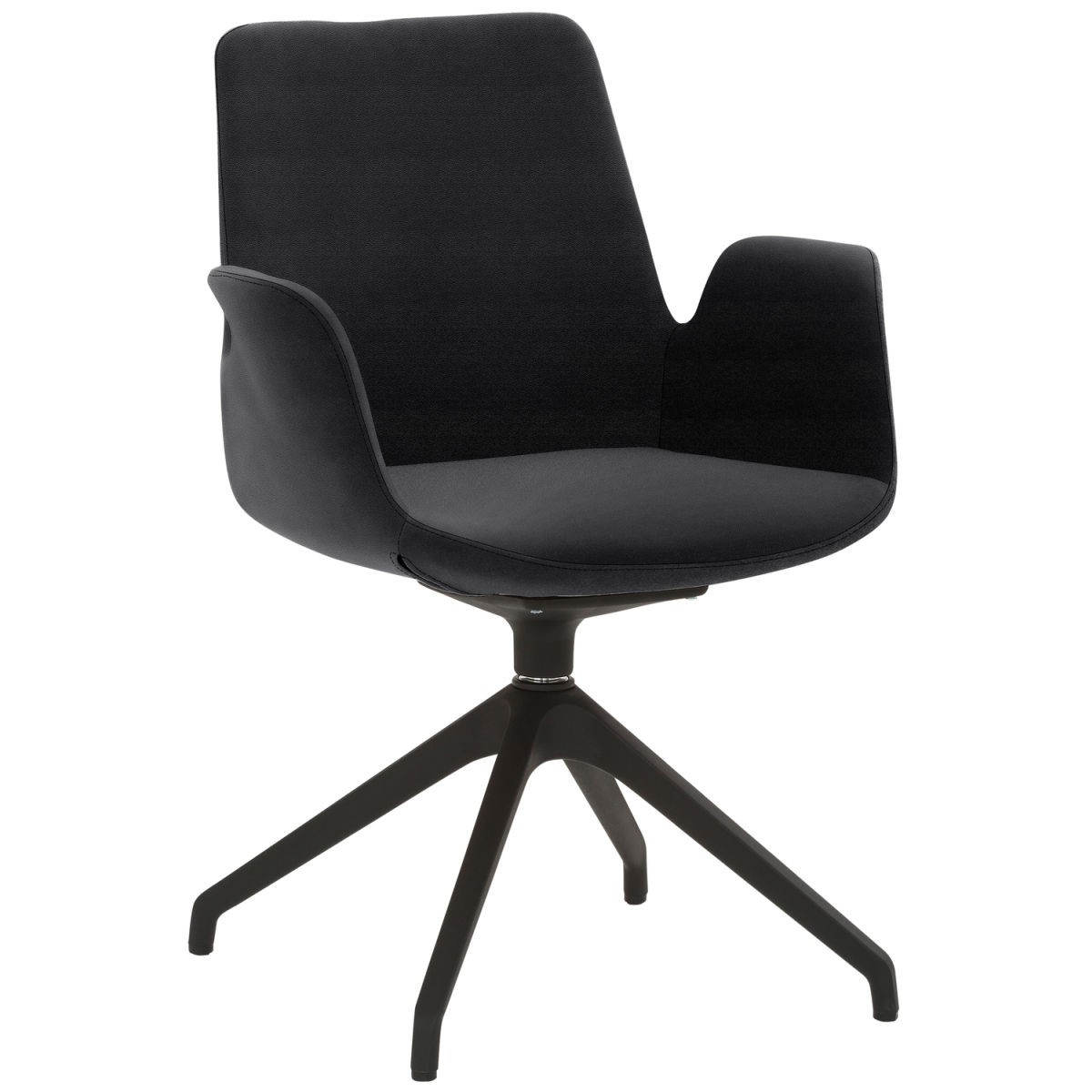 Mayer Sitzmöbel Sessel 2009, Mikrofaser-Stoff, Sternfuß-Gestell 58x57x84 cm (BxTxH); Sitz anthrazit, Gestell schwarz