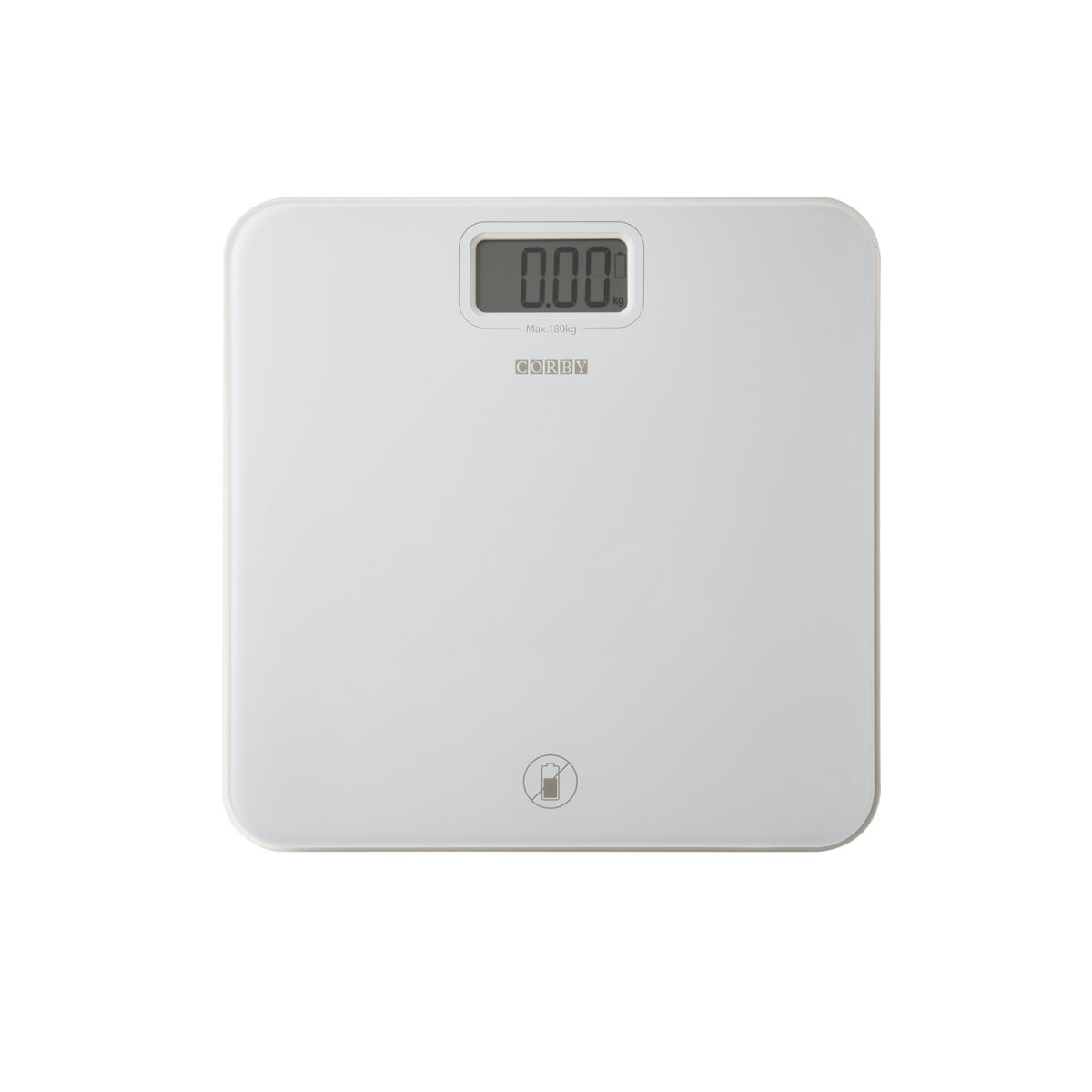 Bilancia pesapersone Marsden senza batterie in nero CORBY; 31x31x3.4 cm (LxLxH); bianco