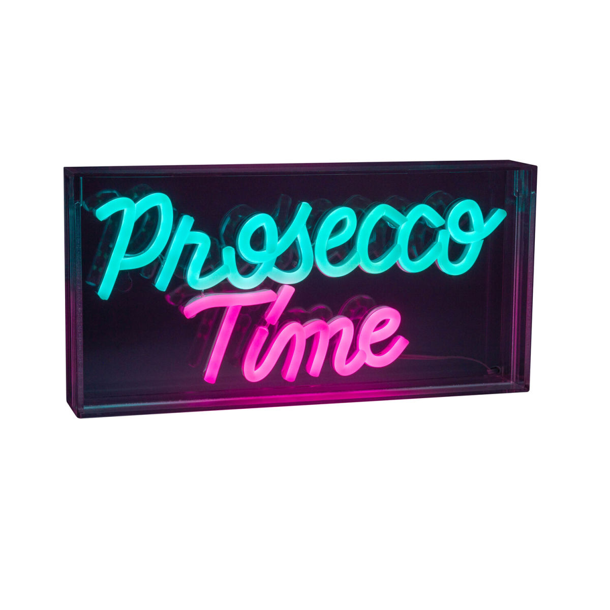 NÄVE Leuchten LED Schriftleuchte PROSECCO TIME Schild mit Tisch- und Wandfunktion 30x4.7x15 cm (LxBxH); transparent