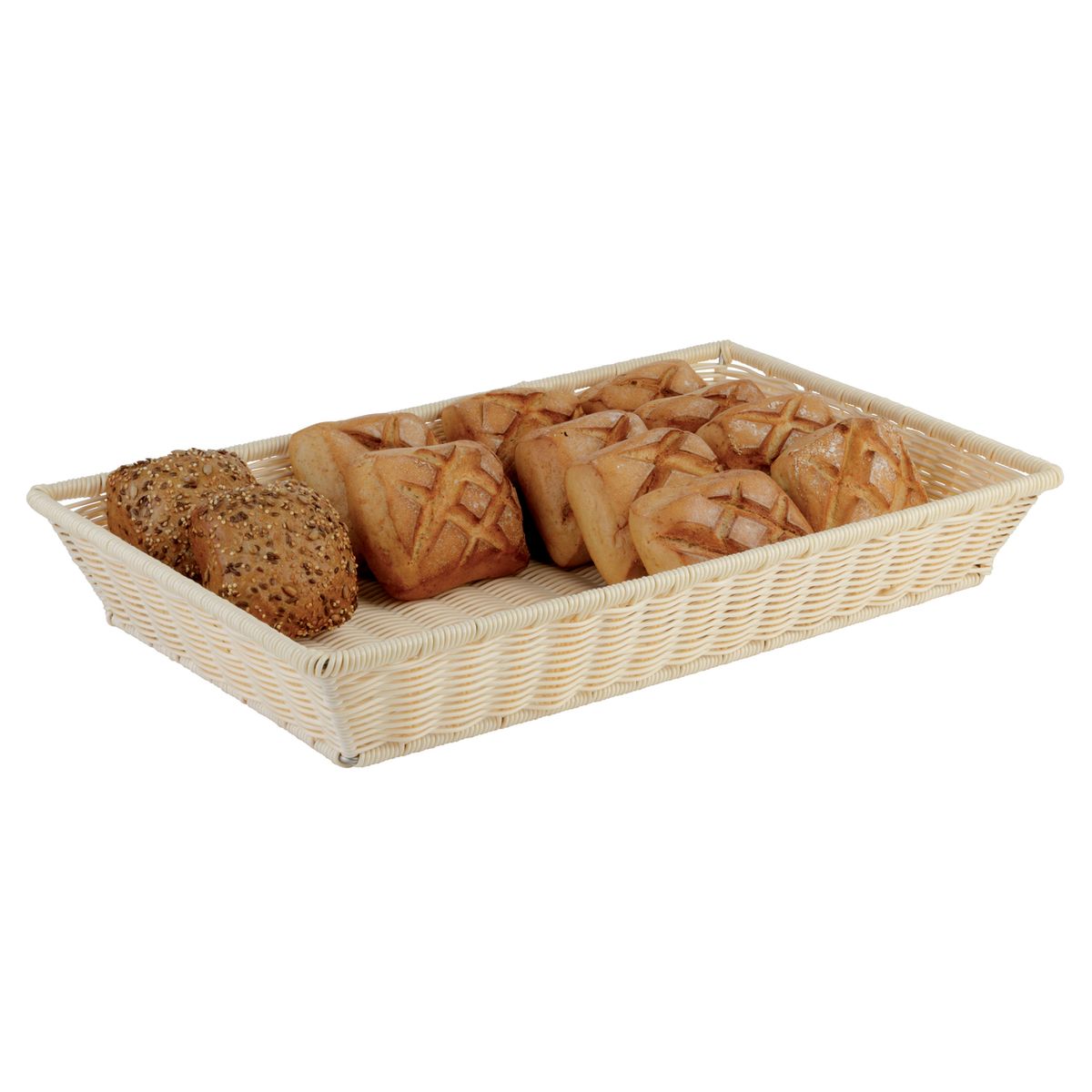 APS GN 1/1 Buffet Korb, Polypropylen 53x32.5x8 cm (LxBxH); natur; rechteckig