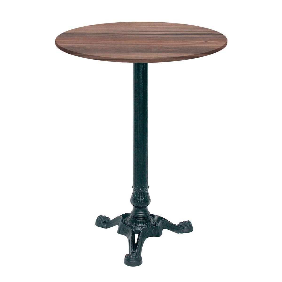 RestooTab Stehtisch Bistrot rund - Dekor Stein & Holz 60x60x113x60 cm (LxBxHxØ); eiche geräuchert; Gestell schwarz; rund