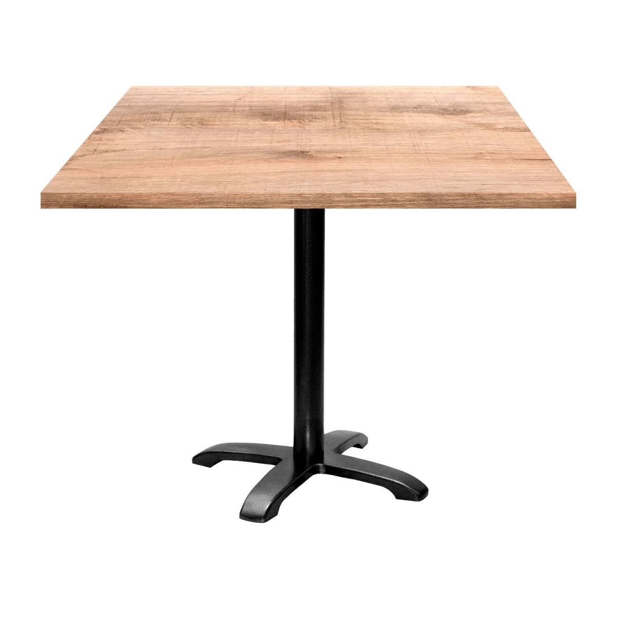 RestooTab Tisch Bazila quadratisch - Dekor Holz 90x90x74 cm (LxBxH); Platte eiche/hellbraun, Gestell schwarz; quadratisch